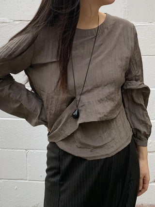 Minimal Strap Round Neck Blouse