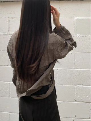 Minimal Strap Round Neck Blouse