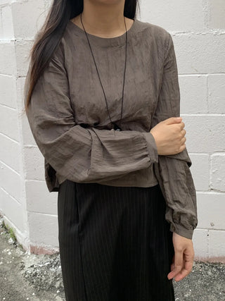 Minimal Strap Round Neck Blouse