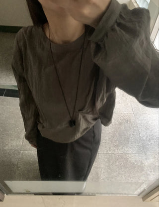 Minimal Strap Round Neck Blouse