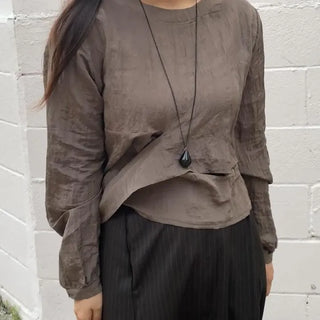 Minimal Strap Round Neck Blouse