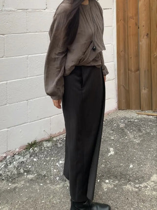 Minimal Strap Round Neck Blouse