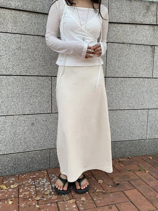 Brushed H-Line Maxi Long Skirt