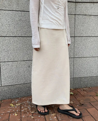 Brushed H-Line Maxi Long Skirt