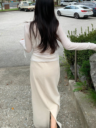 Brushed H-Line Maxi Long Skirt