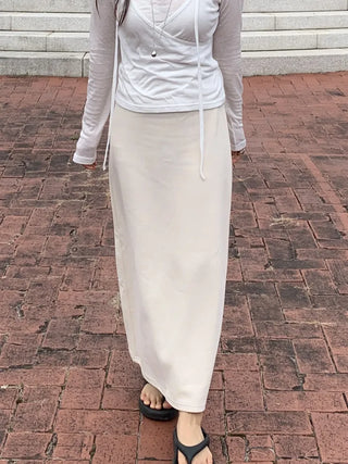 Brushed H-Line Maxi Long Skirt