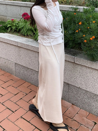 Brushed H-Line Maxi Long Skirt