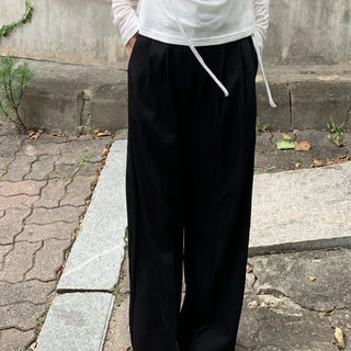 Two-Button Pintuck Office Slacks
