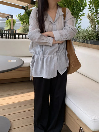 Two-Button Pintuck Office Slacks