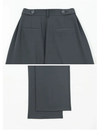 Two-Button Pintuck Office Slacks