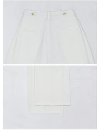 Two-Button Pintuck Office Slacks