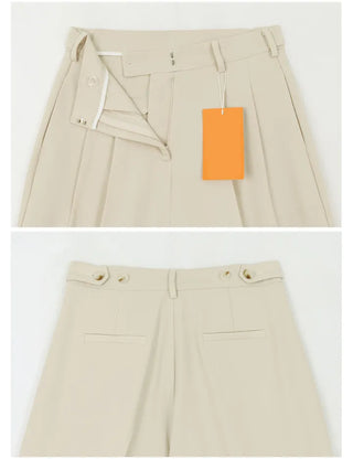 Two-Button Pintuck Office Slacks