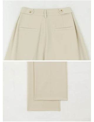 Two-Button Pintuck Office Slacks