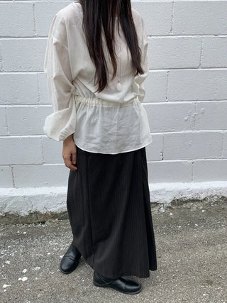 Sweet Mood Round Neck Balloon String Blouse