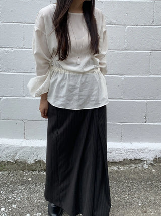 Sweet Mood Round Neck Balloon String Blouse