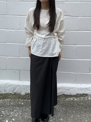 Sweet Mood Round Neck Balloon String Blouse