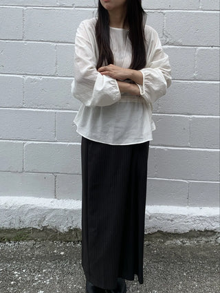 Sweet Mood Round Neck Balloon String Blouse