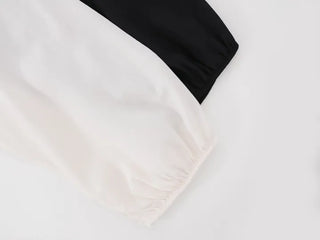 Sweet Mood Round Neck Balloon String Blouse