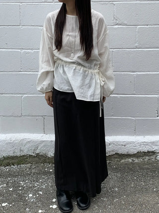 Formal striped wrap long skirt