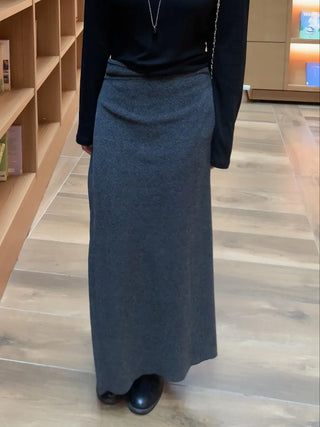 Romantic H-line Knit Long Skirt
