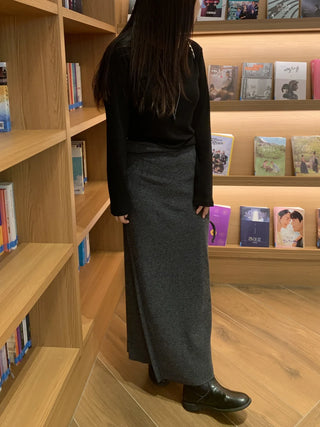 Romantic H-line Knit Long Skirt