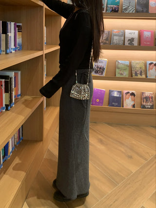 Romantic H-line Knit Long Skirt