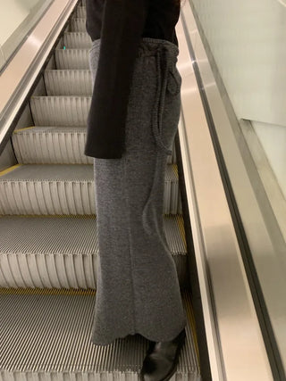 Romantic H-line Knit Long Skirt