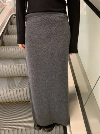 Romantic H-line Knit Long Skirt