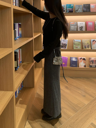 Romantic H-line Knit Long Skirt