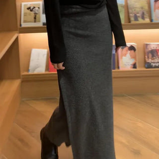Romantic H-line Knit Long Skirt