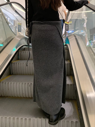 Romantic H-line Knit Long Skirt