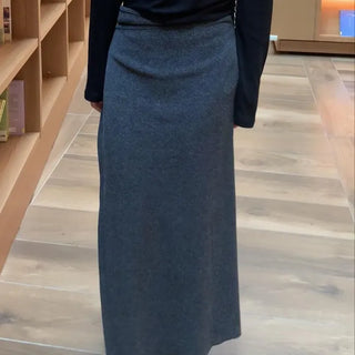 Romantic H-line Knit Long Skirt