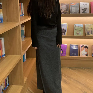 Romantic H-line Knit Long Skirt