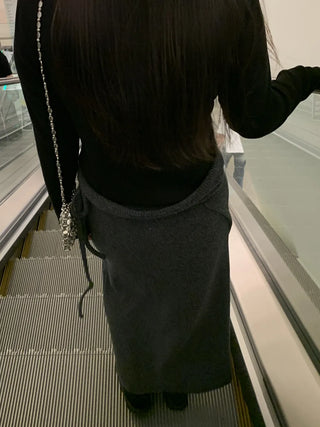 Romantic H-line Knit Long Skirt
