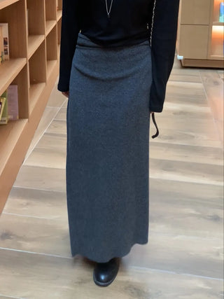 Romantic H-line Knit Long Skirt