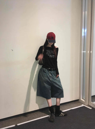 Soft Feminine Bermuda Denim Pants