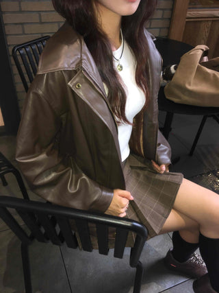 Check Pleated Mini Skirt
