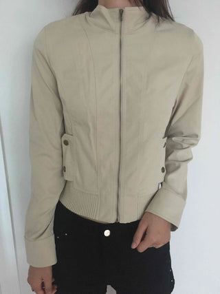 High-neck Mandarin Collar Zip-up Jacket
