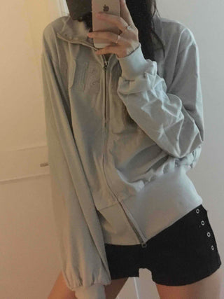 Unique Division Loose Fit Patch Zip-up