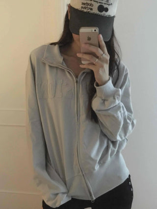 Unique Division Loose Fit Patch Zip-up