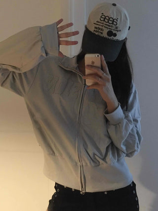 Unique Division Loose Fit Patch Zip-up