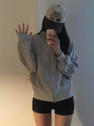 Unique Division Loose Fit Patch Zip-up