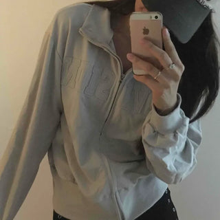 Unique Division Loose Fit Patch Zip-up