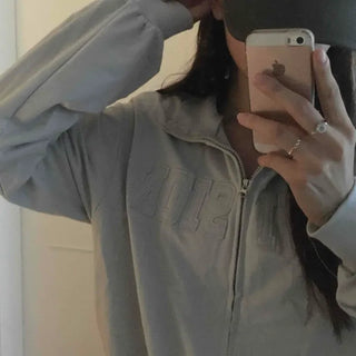 Unique Division Loose Fit Patch Zip-up