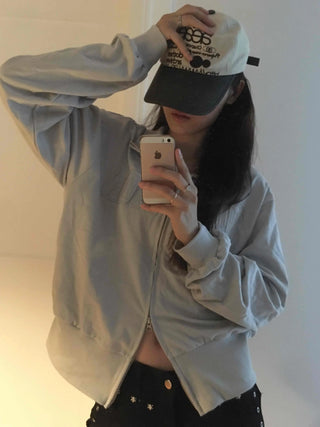 Unique Division Loose Fit Patch Zip-up