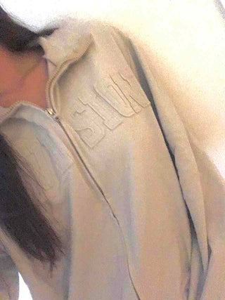 Unique Division Loose Fit Patch Zip-up