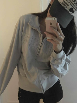 Unique Division Loose Fit Patch Zip-up
