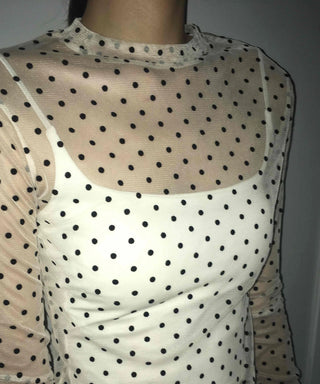 Modern Dot See-through Long Sleeve T-shirt