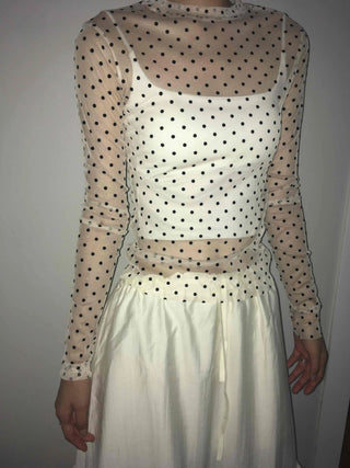 Modern Dot See-through Long Sleeve T-shirt