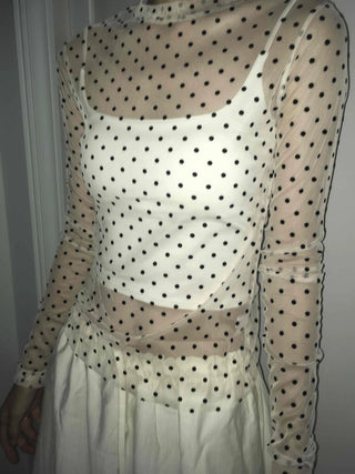 Modern Dot See-through Long Sleeve T-shirt